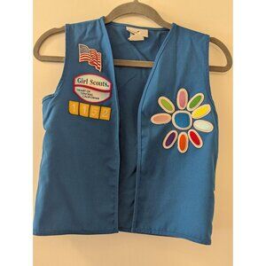 Girl Scouts Daisy Vest With Patches & Badges Heart Of Central California Blue Si